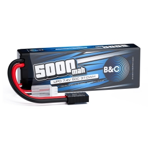 Аккумулятор LiPo B&C - 7.4v 5000мАч 50C (2S, Hardcase, разъём TRX)