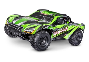 Радиоуправляемая модель шорт-корса Traxxas Maxx Slash 1:10 4WD 6S Brushless RTR c аппаратурой TQi™ 2.4 GHz TSM (цвет зеленый)
