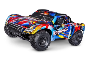 Радиоуправляемая модель шорт-корса Traxxas Maxx Slash 1:10 4WD 6S Brushless RTR c аппаратурой TQi™ 2.4 GHz TSM (цвет Рок-н-Ролл)