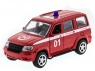 Машина "АВТОПАНОРАМА" инерц. УАЗ Патриот (пожарная) 1/50, в/к 12*7*5,5 см