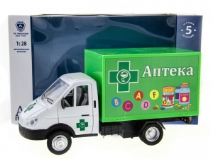 Машина "АВТОПАНОРАМА" "ГАЗель" (аптека) 1/28, в/к 24*14*12 см