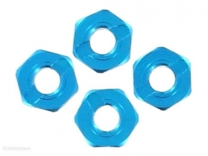 Гайка колесная шестигранная, анодированная в голубой цвет, 4шт.
