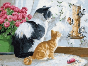 Картина по номерам с цветной схемой на холсте 30х40 Познаем мир (24 цвета)