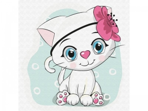 Набор юного художника 20х20 Кошечка-красотка (11 цветов)