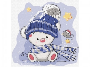 Набор юного художника 20х20 Медвежонок зимой (11 цветов)