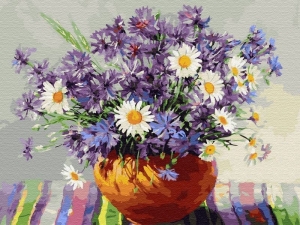 Картина по номерам 40х50 Бузин. Васильки (29 цветов)