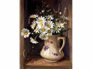 Картина по номерам 40х50 Ромашки в кувшине (25 цветов)