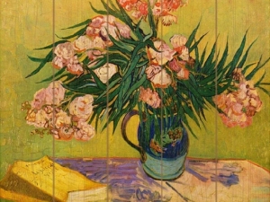 Картина по номерам на дереве 40х50 Натюрморт с олеандром (30 красок)