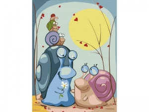 Картина по номерам 15х20 СЕМЬЯ УЛИТОК (19 цветов)