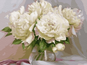 Картина по номерам на дереве 40х50 БУЗИН. НЕЖНЫЕ ПИОНЫ (28 цветов)