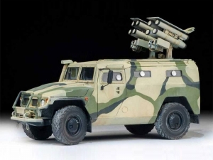 Сборная модель ZVEZDA Российский бронеавтомобиль ГАЗ "ТИГР" с ПТРК "Корнет-Д", 1/35
