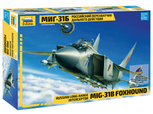 Сборная модель ZVEZDA Российский перехватчик дальнего действия МИГ-31Б, 1/72
