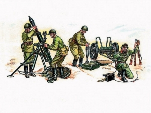 Сборная модель ZVEZDA Советский 120-мм миномёт с расчетом, 1/35