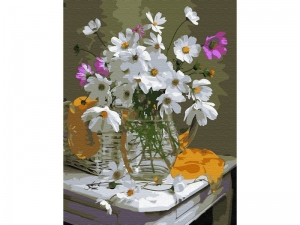 Картина по номерам с цветной схемой на холсте (30х40) КОСМЕЯ (20 цветов)