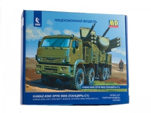 Сборная модель AVD КАМАЗ-6560 ЗРПК 96К6 (Панцирь-С1), 1/43