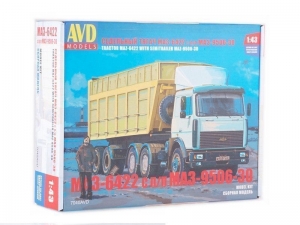 Сборная модель AVD МАЗ-6422 с полуприцепом МАЗ-9506-30, 1/43