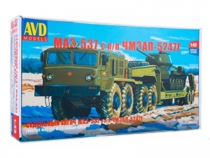 Сборная модель AVD МАЗ-537 с полуприцепом ЧМЗАП-5247Г, 1/43