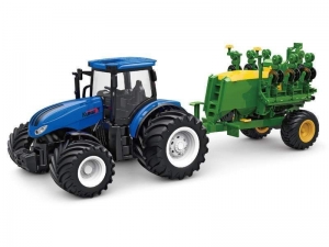 Радиоуправляемый фермерский трактор Korody с зерновой сеялкой, мет. кузов, широкие колеса 1/24 2.4G 6CH RTR