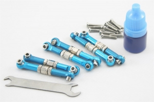 A2510 Комплект (6 шт. + фиксатор) алюминиевых тяг для Remo Hobby 1/16 (цвет синий)