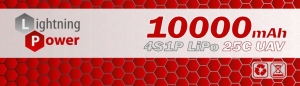 Аккумулятор Lightning Power LiPo 10000 mAh 14.8V (4s), 25C UAV, XT90, Soft case