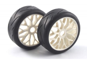 Fastrax Колеса туринг/ралли 1/8 - V-Tread  (2шт) диск белый 18 спиц