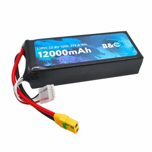 Аккумулятор B&C 12000 MAH 22.8V (6s HV) 120C, XT90S, Soft case