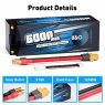 Аккумулятор LiPo B&C - 14.8v 6000мАч 90C (4S, Hardcase, разъём Bullet 5.0 мм + XT60)