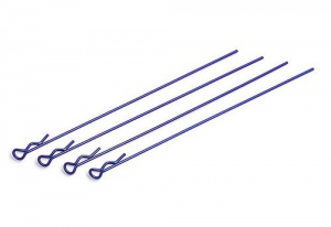 Associated Клипсы кузовные длинные для 1/10 FT (синие) 4шт