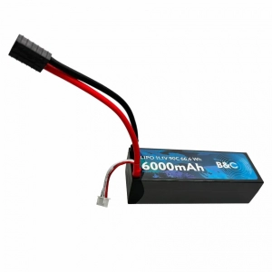 Аккумулятор LiPo B&C - 11.1v 6000мАч 90C (3S, Hardcase, разъём Bullet 5.0 мм + TRX)