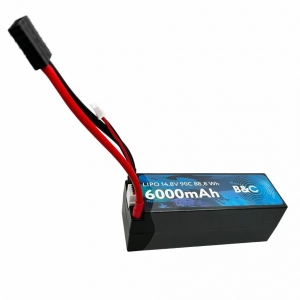 Аккумулятор LiPo B&C - 14.8v 6000мАч 90C (4S, Hardcase, разъём Bullet 5.0 мм + TRX)