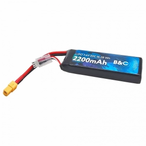 Аккумулятор LiPo B&C 2200 mAh 7.4V (2s) 20C XT60 Soft case