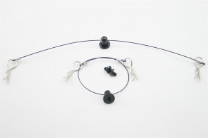 M5387-TRX Клипсы универсальные с тросиком и фиксатором (цвет черный)