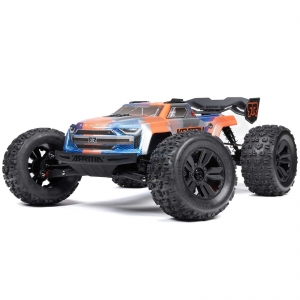 Радиоуправляемая модель монстра ARRMA KRATON V6 BLX 1:8 4WD 6S Brushless RTR (цвет синий с оранжевым)
