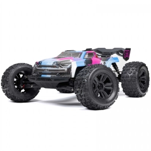 Радиоуправляемая модель монстра ARRMA KRATON V6 BLX 1:8 4WD 6S Brushless RTR (цвет синий с розовым)