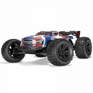 Радиоуправляемая модель монстра ARRMA KRATON V6 BLX 1:8 4WD 6S Brushless RTR (цвет синий с красным)