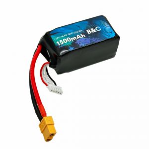 Аккумулятор B&C LiPo 1500 MAH 14.8v (4s) 120C, XT60, Soft case