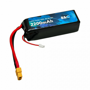 Аккумулятор B&C LiPo 2200 MAH 14.8v (4s) 120C, XT60, Soft case