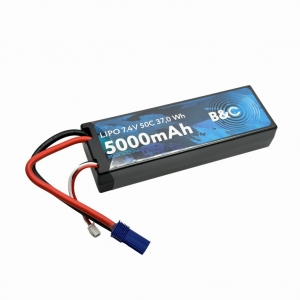 Аккумулятор LiPo B&C - 7.4v 5000мАч 50C (2S, Hardcase, разъём EC5)