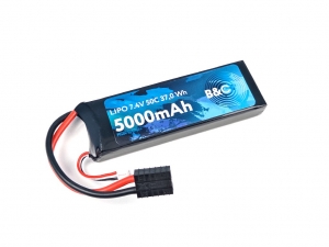 Аккумулятор LiPo B&C - 7.4v 5000мАч 50C (2S, Softcase, разъём TRX)