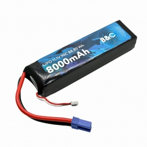 Аккумулятор B&C LiPo 8000 mAh 11.1V (3s) 90C (Soft case, разъем EC5)