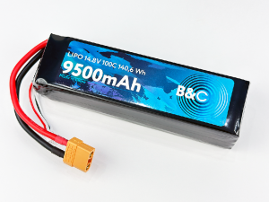 Аккумулятор B&C LiPo 9500 mAh 14.8V (4s) 100C, XT90, Soft case