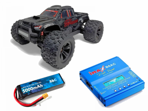 Радиоуправляемый монстр MJX Hyper Go Brushless 4WD 2.4G LED 1:10 (цвет черный) c зарядным устройством и АКБ Li-Po 4S 5000mAh MJX-10208-V1-BLACK-COMBO