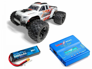 Радиоуправляемый монстр MJX Hyper Go Brushless 4WD 2.4G LED 1:10 (цвет белый) c зарядным устройством и АКБ Li-Po 4S 5000mAh MJX-10208-V1-WHITE-COMBO