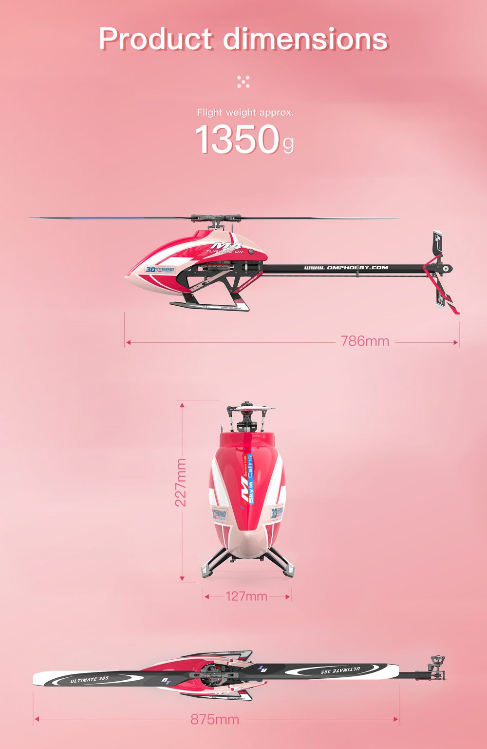 OMPHobby M4 Product dimensions