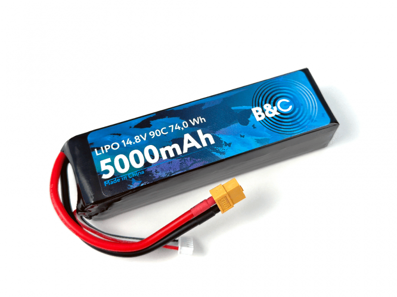 Аккумулятор B&C LiPo 5000 mAh 14.8V (4s) 90C, XT60, Soft case